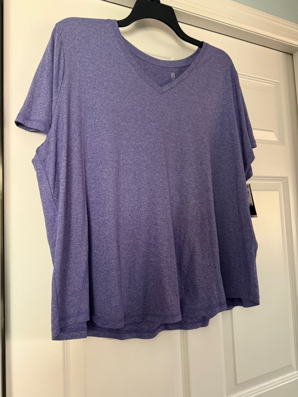 Ideology Purple V-Neck Women's Top - Relaxed Short Sleeve Size 3X NWT